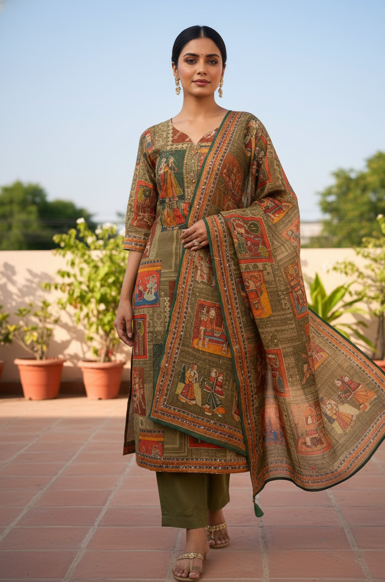 Artistic Printed Linen Set