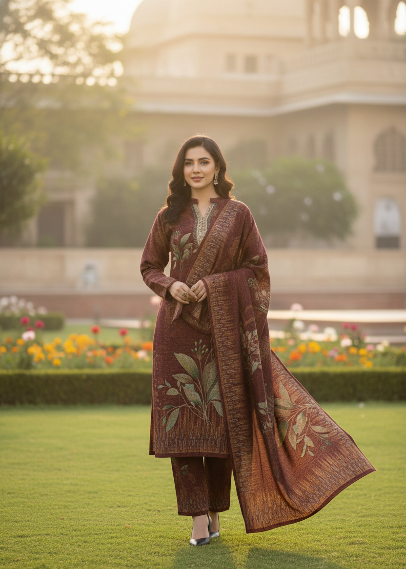 Aaravi – Pashmina Blend Suit