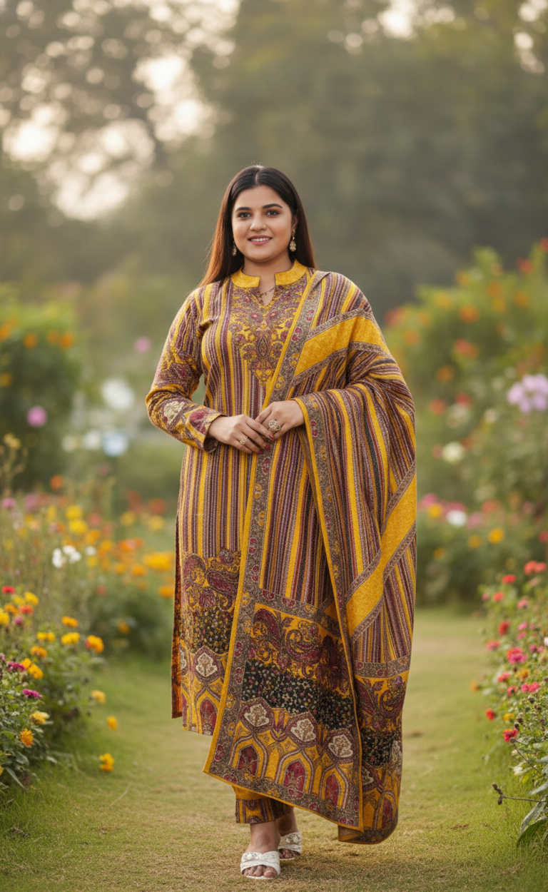 Embroidered winter suit